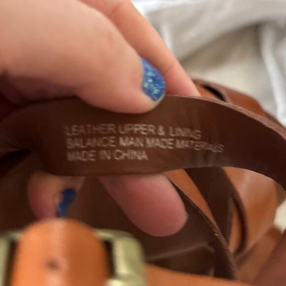 Kork-Ease Warm Brown Leather Strappy Gladiator Wedge Sandals - Picture 8 of 11